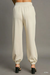 Drawstring Jogger Pants with Front Seam Detail Umgee